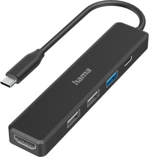 De Hama USB-C Multiport-hub 5-poorts in één oogopslag