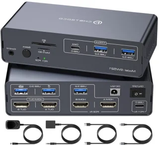 Hdmi kvm switch - docking station - zwart
