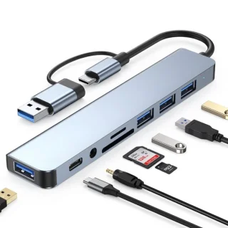 Hearyoo USB-C Hub 8-in-2 Docking Station