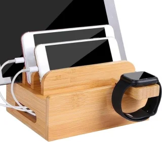 Houten docking station multicolor