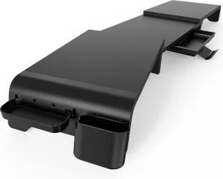 Houten Monitorstandaard Met Lade En Telefoonhouder Zwart
