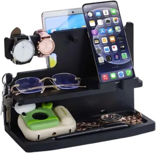 Houten telefoon docking station
