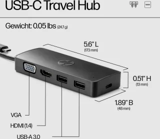 HP Travel Hub dockingstation zwart