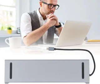 Hub docking station - type c adapter - grijs