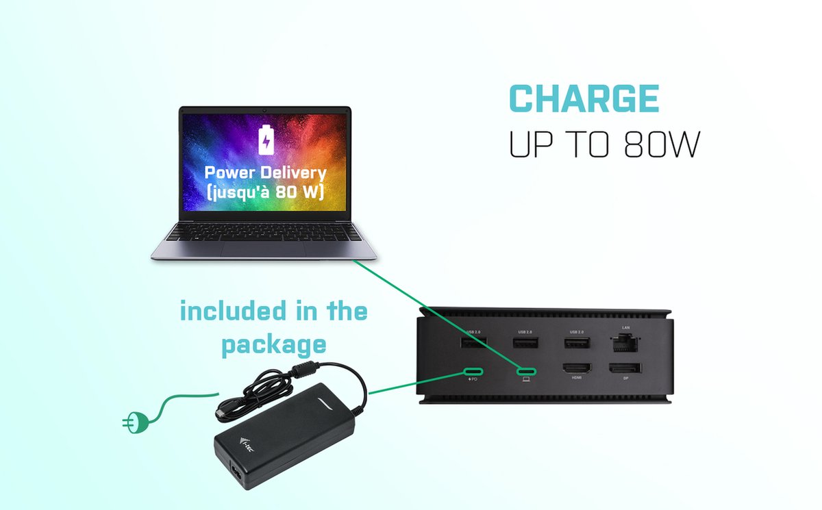 i-tec Compact USB-C Docking Station 4K HDMI DP 100W