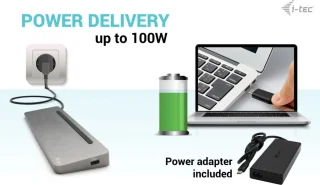 i-tec Metal USB-C Docking Station + Universal Charger