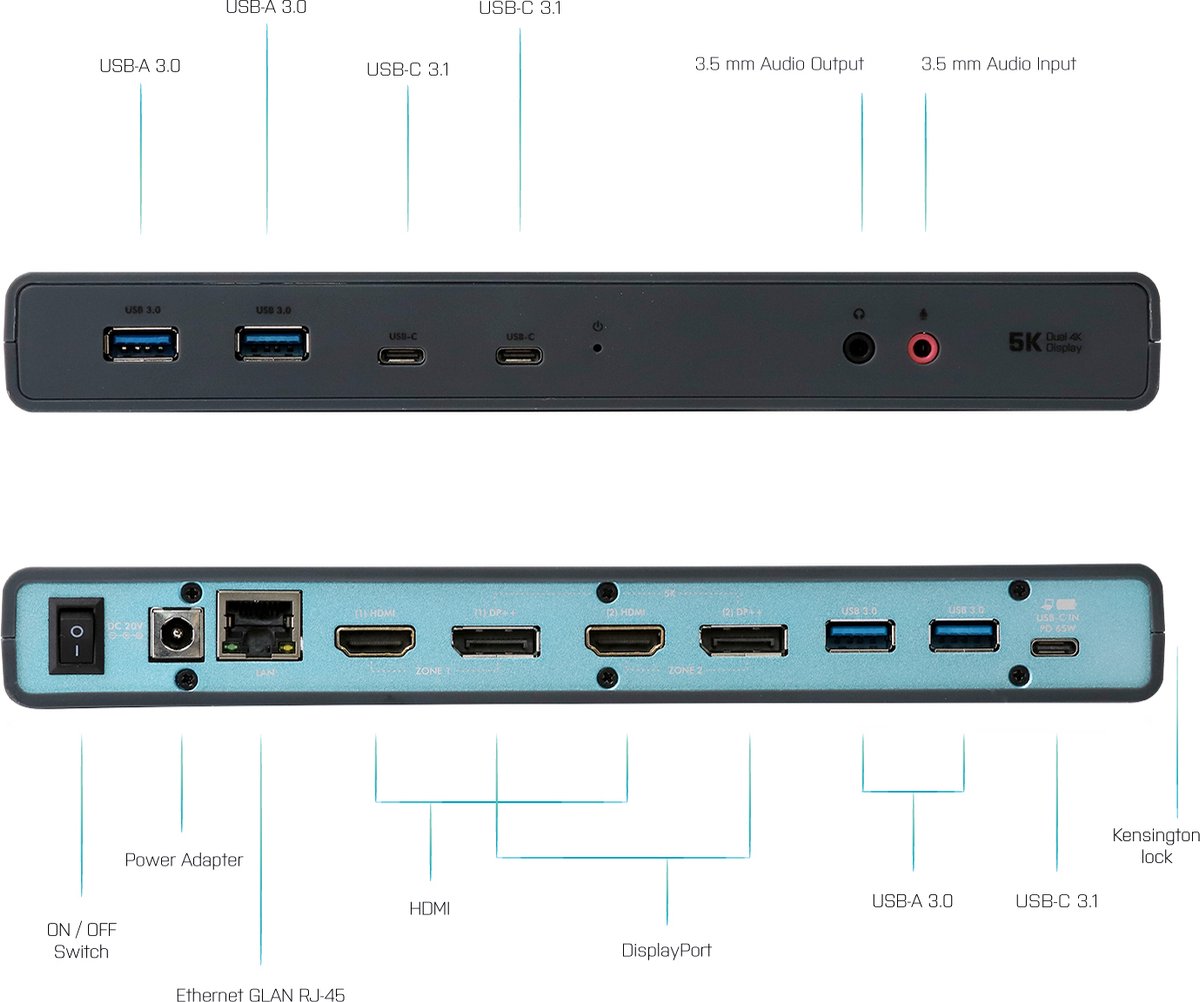 i-tec Universeel USB-C Docking Station met HDMI, DisplayPort en Ethernet