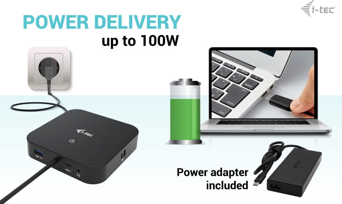 I-tec USB-C Compact Docking Station HDMI DP 100W