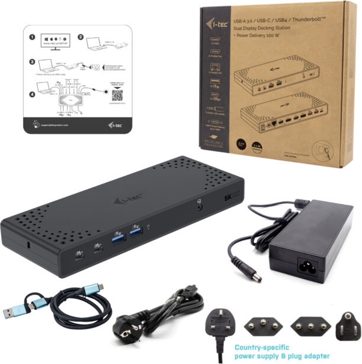 I-tec USB-C Docking Station Dual 4K HDMI & DisplayPort