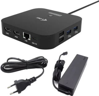 i-tec USB-C Dual HDMI Docking Station & Universal Charger