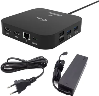 i-tec USB-C Dual HDMI Docking Station & Universal Charger