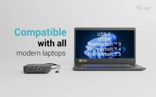 i-tec USB-C Dual HDMI Docking Station + Universal Charger