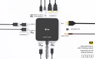 i-tec USB-C Dual HDMI Docking Station + Universal Charger