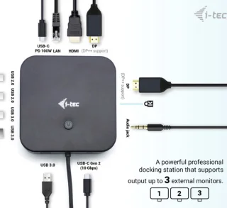 i-Tec USB-C HDMI Dual DP Docking Station 100W