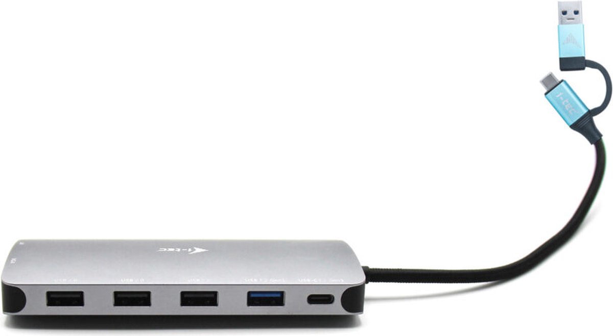 i-Tec USB-C Nano Dock 2x HDMI VGA Ethernet USB-A Kaartlezer USB-C Poort