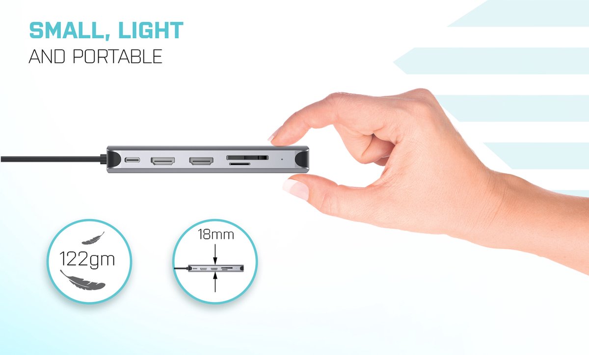 i-Tec USB-C Nano Dock 2x HDMI VGA Ethernet USB-A Kaartlezer USB-C Poort