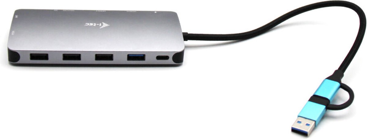 i-Tec USB-C Nano Dock 2x HDMI VGA Ethernet USB-A Kaartlezer USB-C Poort