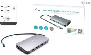 i-tec USB-C Travel Nano Dock HDMI VGA Ethernet USB-A Audio USB-C PD