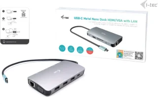 i-tec USB-C Travel Nano Dock HDMI VGA Ethernet USB-A Audio USB-C PD