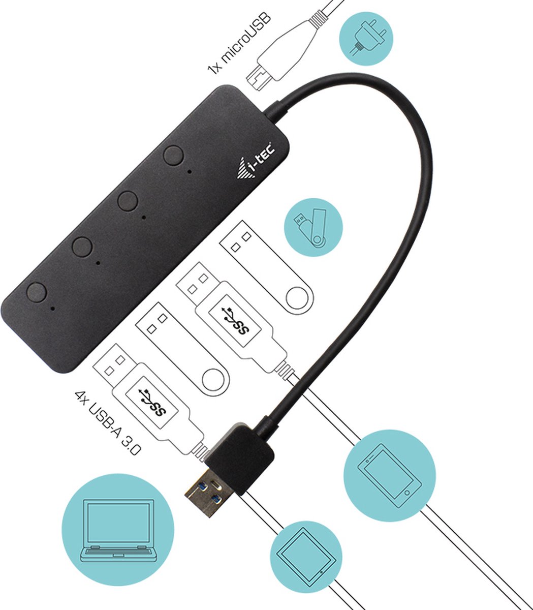 i-tec USB Hub 4 poorten