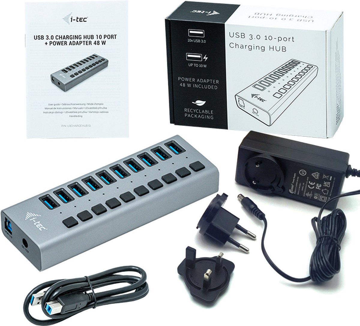 i-tec USB Oplader 10-poorts 48W