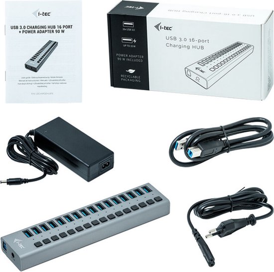 i-tec USB Oplader 16 poorten 90W