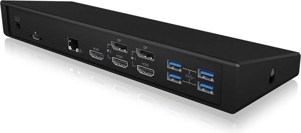 ICY BOX IB-DK2244AC USB 3.2 Gen 1 Type-C Dockingstation Zwart