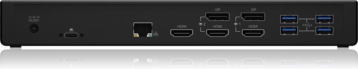ICY BOX IB-DK2244AC USB 3.2 Gen 1 Type-C Dockingstation Zwart