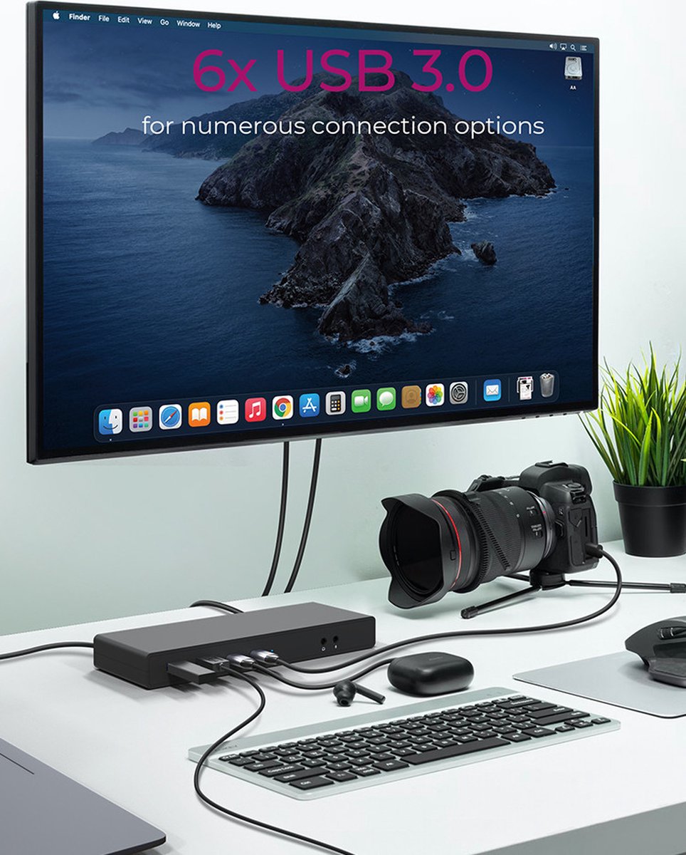 ICY BOX IB-DK2245AC USB 3.2 Gen 1 Type-C Dockingstation Zwart