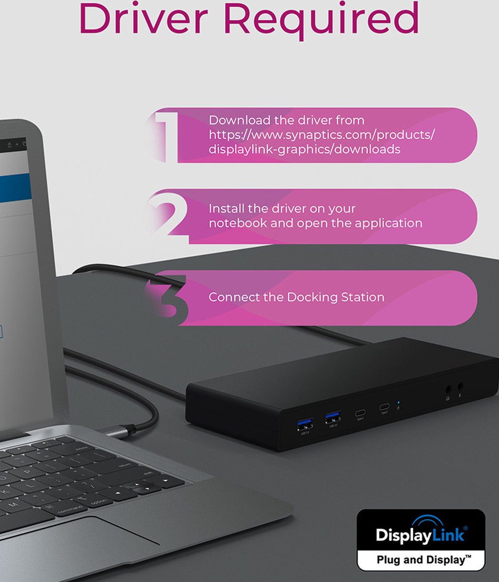 ICY BOX IB-DK2245AC USB 3.2 Gen 1 Type-C Dockingstation Zwart