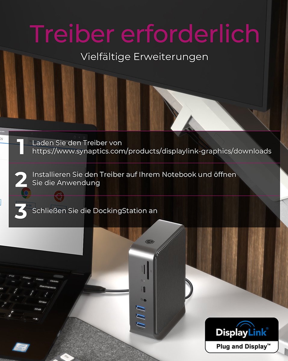 ICY BOX IB-DK2261AC USB 3.2 Gen 1 Type-C Dockingstation Antraciet