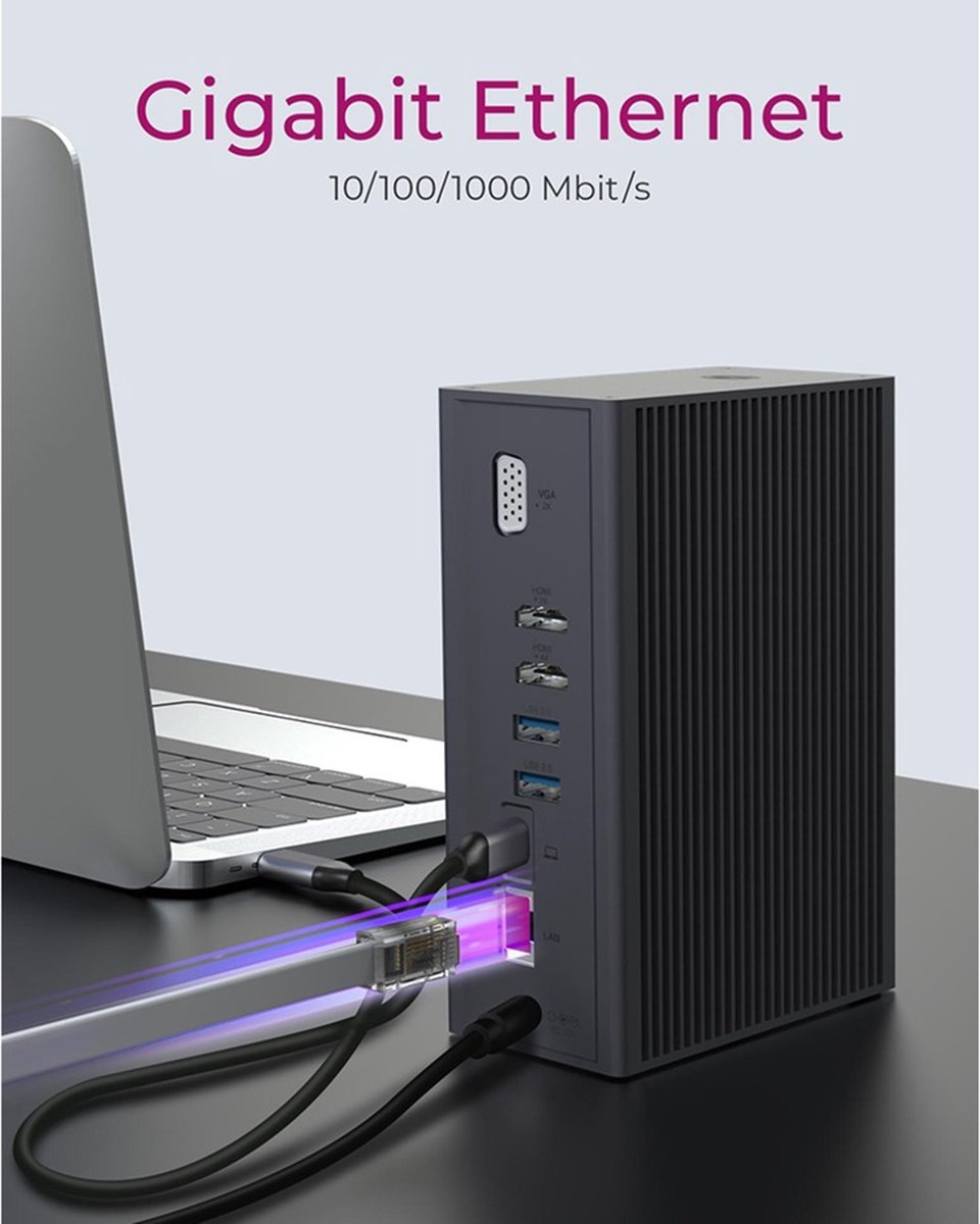 ICY BOX IB-DK2262AC USB-C Dockingstation Universeel