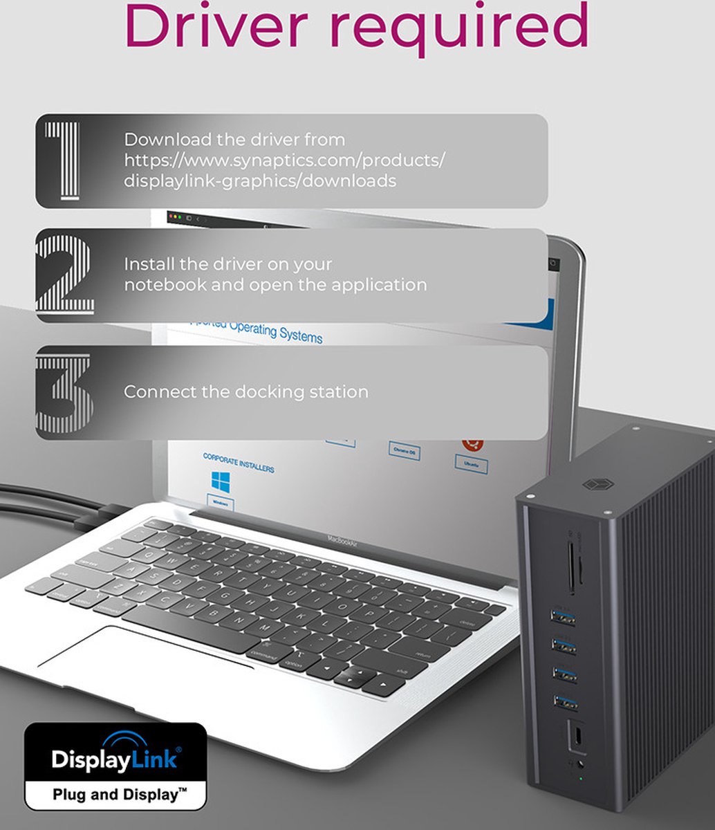 ICY BOX IB-DK2262AC USB-C Dockingstation Universeel