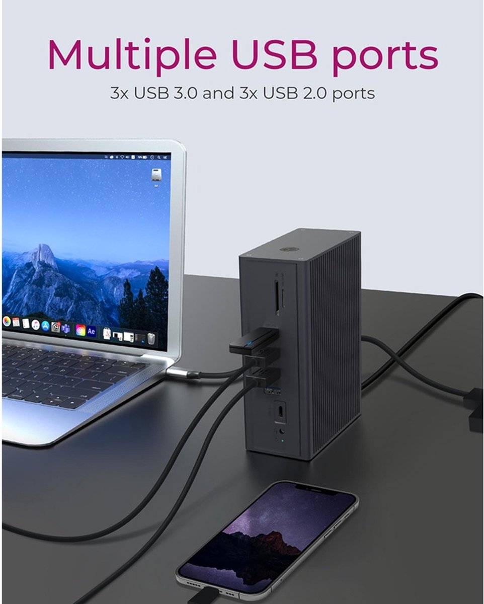 ICY BOX IB-DK2262AC USB-C Dockingstation Universeel