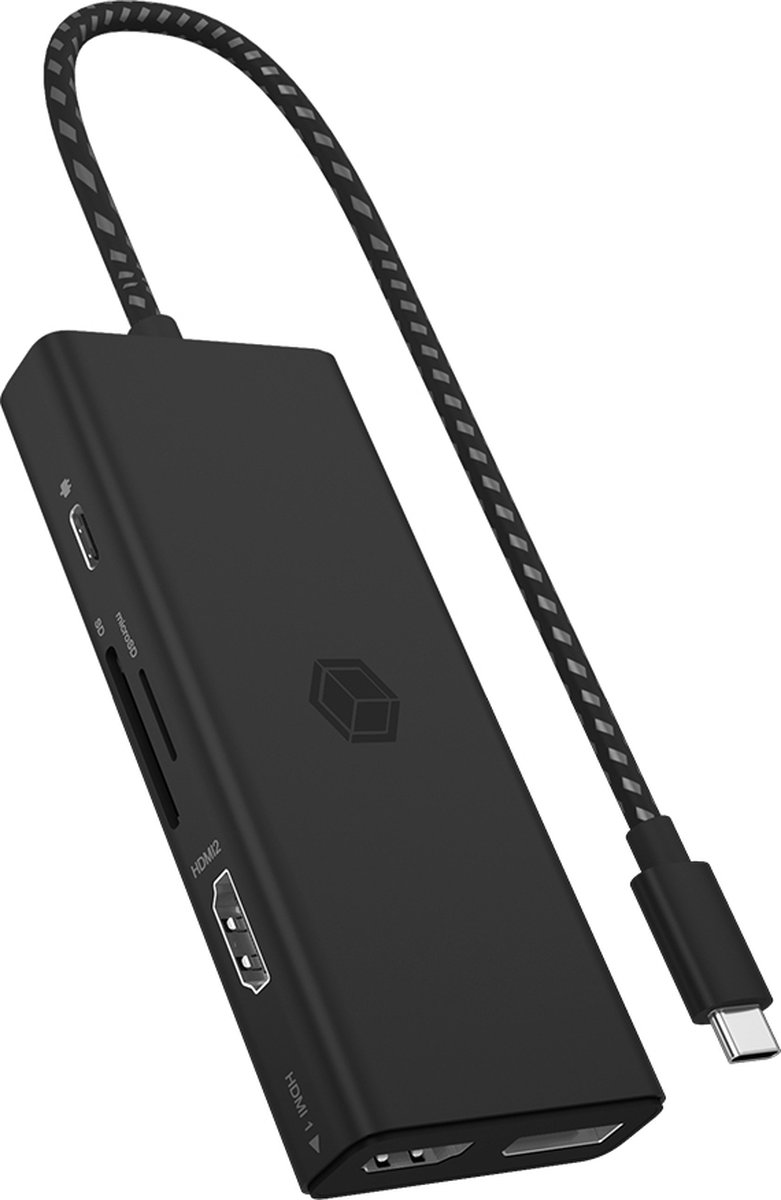 ICY BOX IB-DK4011-CPD USB 3.2 Gen 1 Type-C Docking Station Zwart