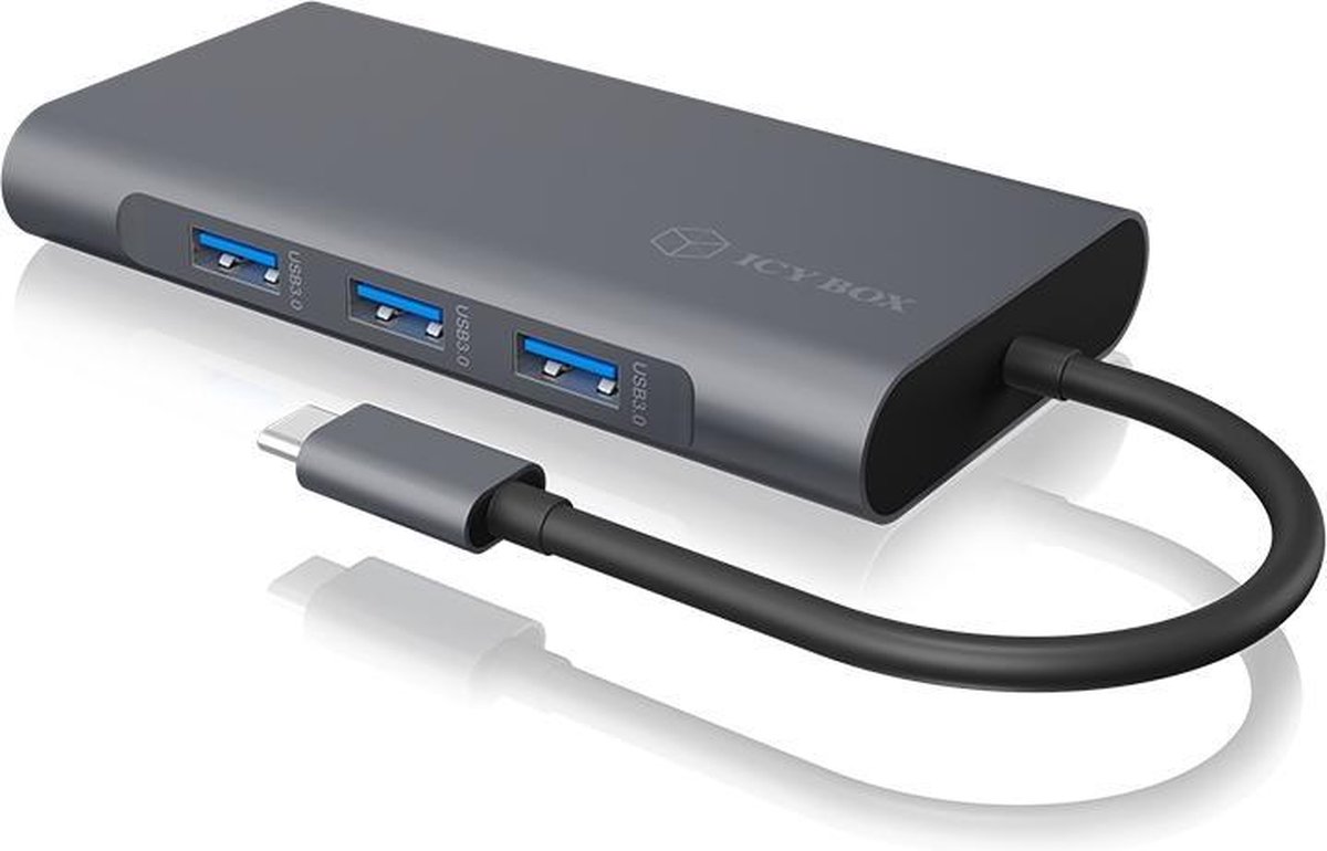 ICY BOX IB-DK4040-CPD USB-C Dockingstation grijs