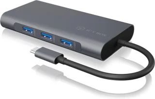 ICY BOX IB-DK4040-CPD USB-C Dockingstation grijs