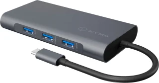 ICY BOX IB-DK4040-CPD USB-C Dockingstation grijs