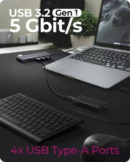 ICY BOX IB-DK4062-CPD USB-C kabel antraciet