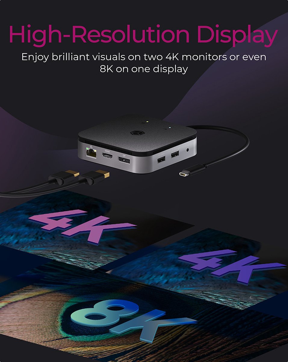 ICY BOX IB-DK408-C41 USB4 universeel dockingstation