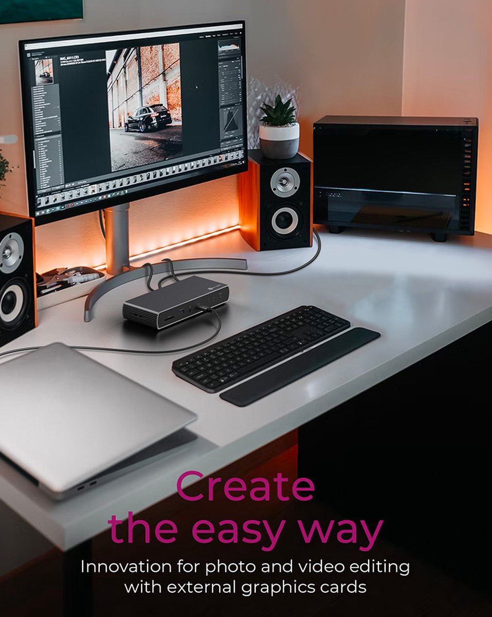 Wat vinden we goed aan de ICY BOX IB-DK8801-TB4 Thunderbolt 4 Dock Antraciet/Zwart