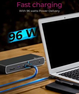 ICY BOX IB-DK8801-TB4 Thunderbolt 4 Dock Antraciet/Zwart