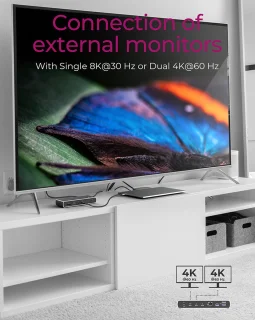 ICY BOX IB-DK8801-TB4 Thunderbolt 4 Dock Antraciet/Zwart