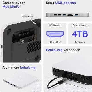 iMounts Mac Mini Docking Station Pro HDMI Zilver