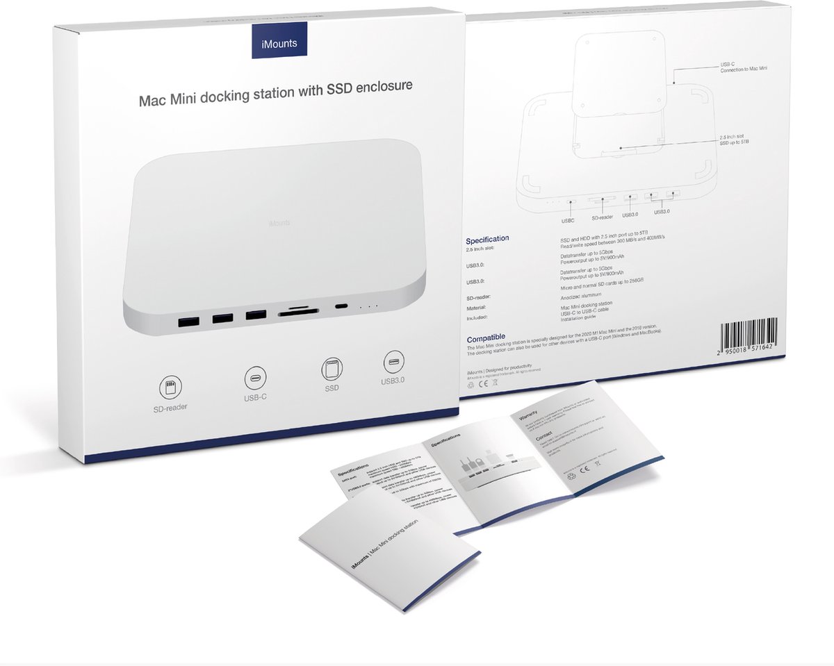 iMounts Mac Mini Docking Station Pro HDMI Zilver