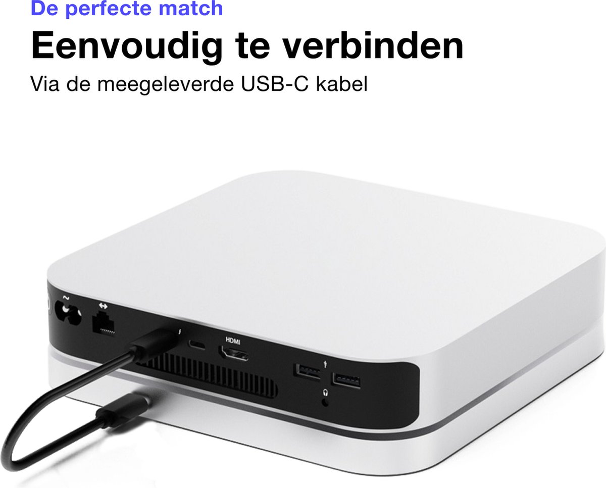 iMounts Mac Mini Hub USB-C Silver M1 M2