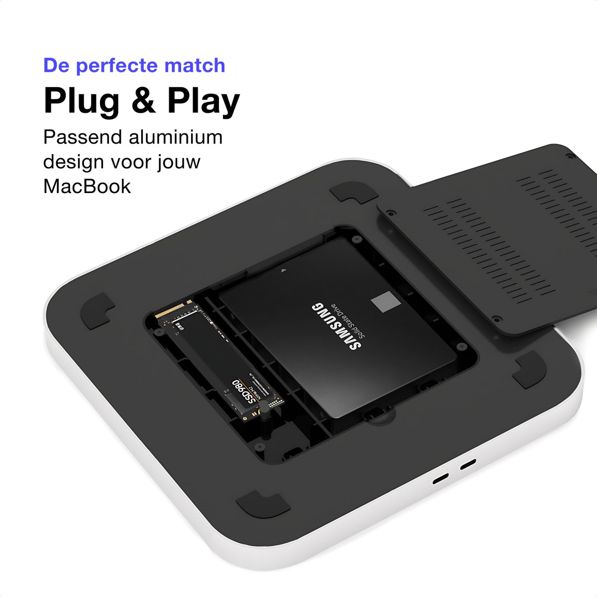 iMounts Mac Mini M1 M2 Docking Station Pro USB-C Hub Zilver
