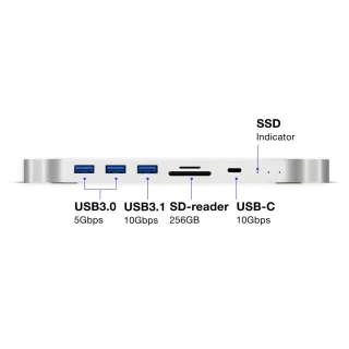 iMounts Mac Mini M1 M2 Docking Station Pro USB-C Hub Zilver