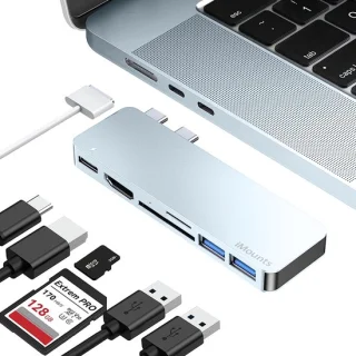 iMounts MacBook Air usb-c hub hemelsblauw