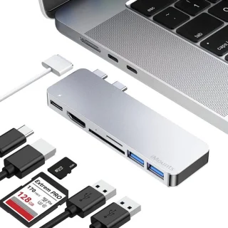 iMounts MacBook Air usb-c hub Neo, zilver